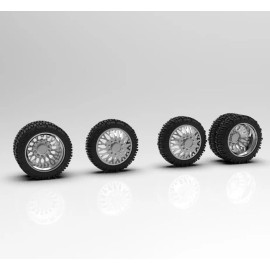 Unbranded 1:64 “Evo” 22” Inch Dually Truck Wheel And “Bogger” Tire Setup. 3D Printed