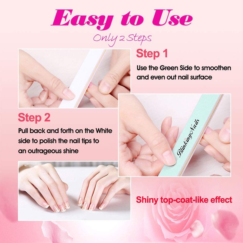 Fine Nail Buffer File for Polishing Smooth and Shiny Natural