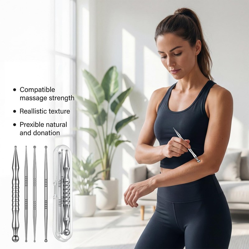 Sibba TMJ Relief Products Massage Tool Acupuncture Pen, 4Pcs Jaw