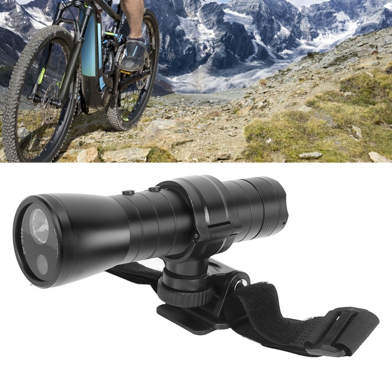 Motorcycle Helmet Camera 1080P HD Sports Action Camera Flashlight Shaped