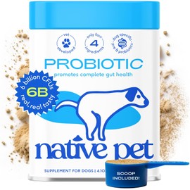 Native Pet Probióticos para perros – Probióticos en polvo para perros para la salud digestiva, apoyo intestinal y refuerzo inmunológico – Polvo formulado por veterinarios para máxima potencia