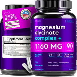 Glicinato Magnesio 1160 Complejo Aloe Vera Cápsulas Alta Absorción Laxante Apoya Función Muscular Metabolismo Saludable Fórmula Quelada