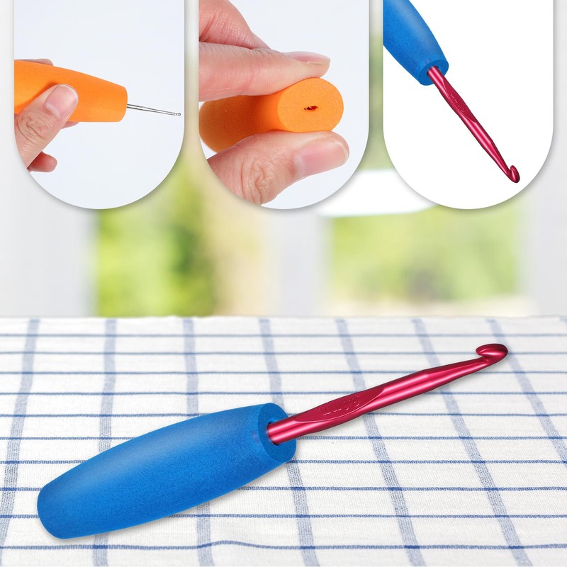 cobee 5 Pcs Crochet Hook Grips, Ergonomic Crochet Hook Grip,