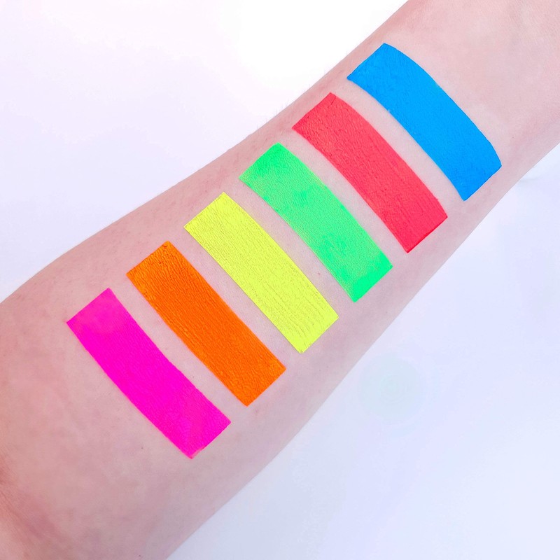 UV Glow Neon Face and Body Paint Set of 6