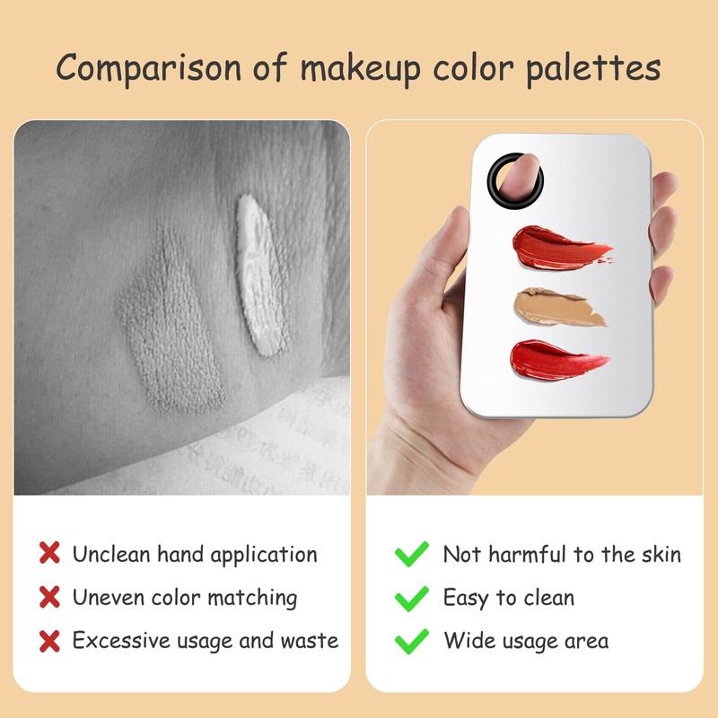 DHWEKU Makeup Mixing Palette Makeup Palette Stainless Steel Mixing Palettes