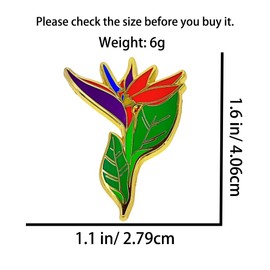Leraverppy Enamel Pin,Colorful Crane Flower Lapel Pin,Bird of Paradise Flower Brooch,Gift for Florists Teens Friends Pin for Wedding Birthday Anniversary Funeral Social Charity Party DIY Decor