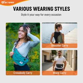 SKYSPER Crossbody Sling Bags for Women, Anti Theft Crossbody Bag Sling Backpack Mens Fanny Pack for Hiking Travel Work Sport, Olive green