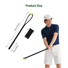 HOSASSPER Golf Rope Swing Trainer – Golf Swing Training Aid for Speed, Rhythm, Flexibility & Strength Improvement – Ideal Golf Swing Trainer for Better Control & Accuracy (Black)