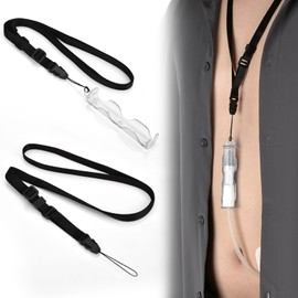 1 PCS PD Catheter Holder with 2 PCS Adjustable Necklace Lanyards, Peritoneal Dialysis Accessories Transfer Set Holder for Baxter, PD Dialysis Catheter Showering Support for Men, Women(Clear)