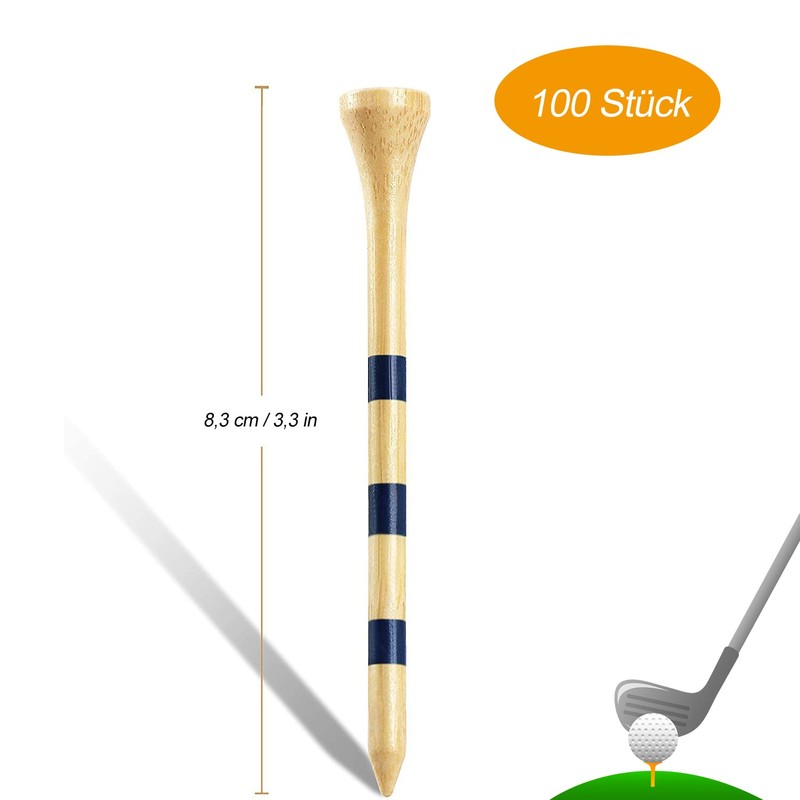 ACONDE 100 x 83mm Bamboo Wooden Golf Tees Yellow