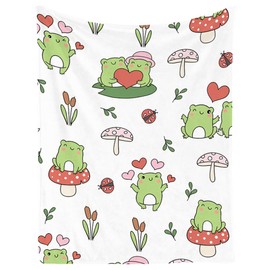 Cute Frog Blanket for Adults Kids Super Soft Flannel Fleece Bed Blanket Cozy Fuzzy Plush Throw Blanket Gifts for Couch Bed “50 x 60”