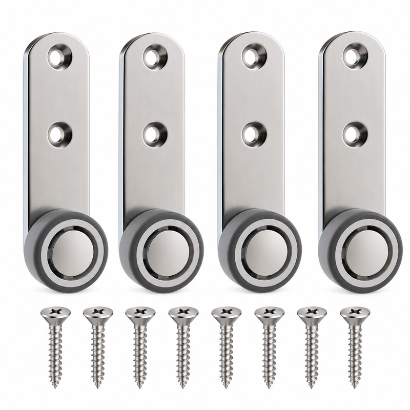 Sliding Door Roller Wheels for Smooth Movement – 4-Piece Metal
