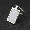 ARFUKA Keyring Stainless Steel Square Tag Pendant Car Key Ring