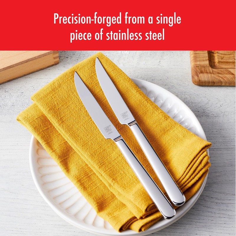 ZWILLING Contemporary Steak Knife Set of 8, Oval handle, Stainless