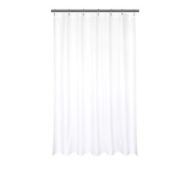 Barossa Design Waterproof Fabric Shower Stall Curtain Liner Microfiber 42" W x 72" H - Hotel Quality, Machine Washable, White Shower Liner for Bath Tub, 42x72