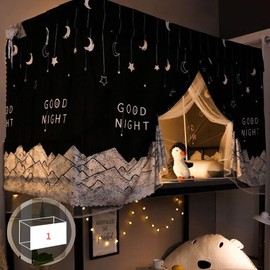 XGOPTS Dormitory Bunk Bed Curtains Dustproof Privacy Curtains Breathable Shading Nets Bedding Curtain Bed Tent Curtain Bed Canopy Blackout Cloth Curtain Single Sleeper Loft Bedroom Dorm Curtain Decor