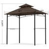 COOSHADE 8'x 5' Grill Gazebo Double Tiered Outdoor BBQ Gazebo