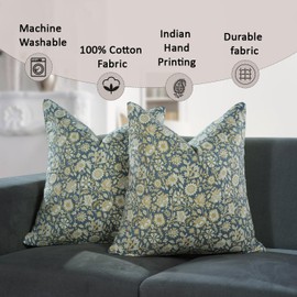 CPC 18x18 in Throw Pillow Covers for Farmhouse, Fun Decorative Pillow Covers for Living Room Couch, Accent Sofa, Kids Room Pillows 2 pcs, Spring/Summer Gift-Spanish Gray