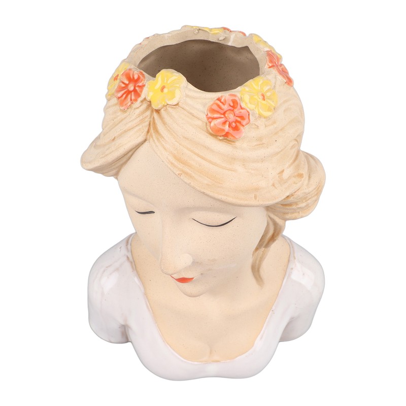 Modern Ceramic Face Vases Decorative Modern Style Shy Girl Flower