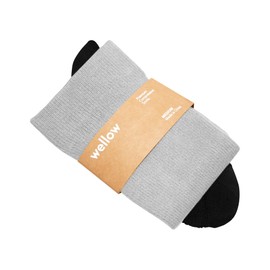 Wellow Wide Calf Compression Socks for Men & Women, 18-25 mmHg Made with Viscose from Bamboo, Nurses & Pregnancy Support, Relieves Swelling, Knee High, XL, Black Heather