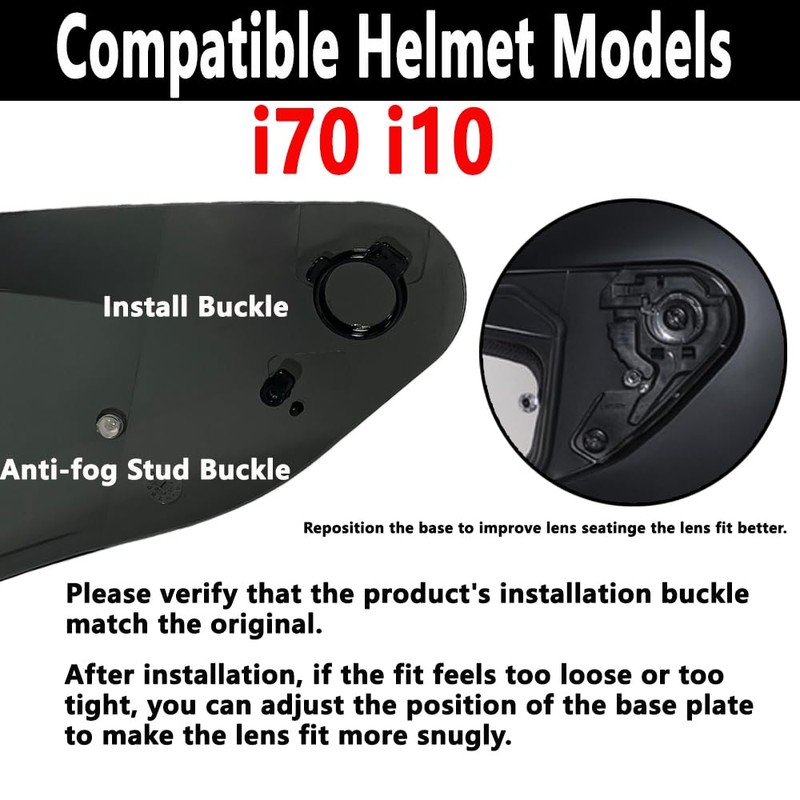 ZQIYDYP HJ-31 Helmet Visor for i70/i10,UV Protection Windproof Moto Helmet