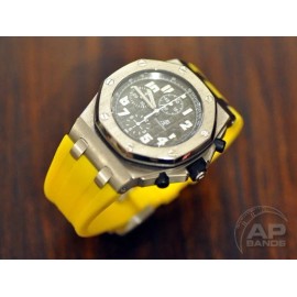 Audemars Piguet AP Bands Scuta 100% Rubber Strap Yellow For Audemars Piguet Royal Oak Offshore - Long - 120mm x 80mm, Yellow