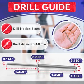 25 Pcs Aluminum Long Rivets 3/16 x 1-1/2 Large Dome Head Long Grip Blind Rivets Grip Range 24–30 mm (0.94–1.18") Heavy Duty for Windows Doors Metal Auto Body Corrosion-Resistant Indoor & Outdoor Use