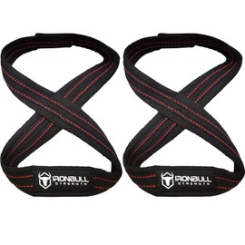 Correas de elevación resistentes para peso muerto, figura 8 correas de muñeca para levantamiento de pesas pesadas, hombre fuerte, levantamiento de potencia, entrenamiento y levantamiento de pesas, para hombres (14 a 8 pulgadas + circunferencia de muñeca)