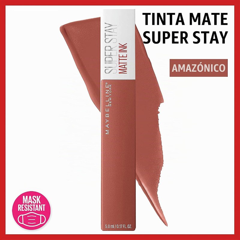 Labial líquido Matte Ink Maybelline 70 Amazonian + Corrector Instant