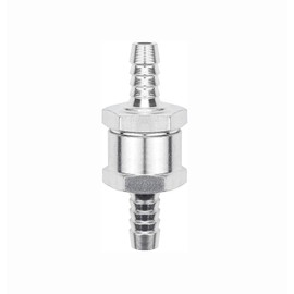 Tiardey 8mm Fuel Non-return One-Way Check Valve 1/4inch Chrome Aluminium Alloy One Way Non Return Air Fuel Oil Check Valve Petrol Diesel Marine Water