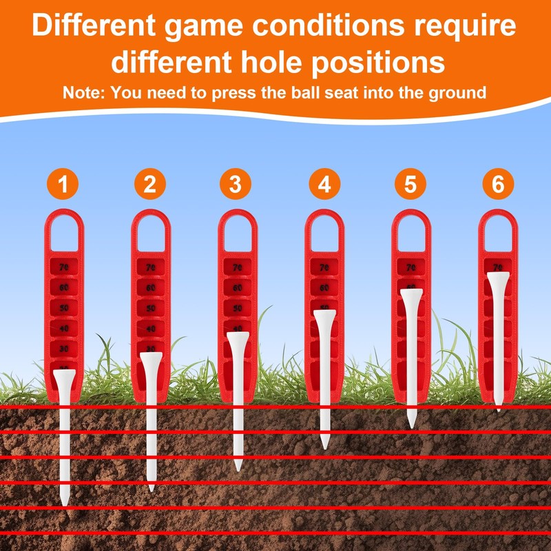 Lyreh Golf Tee Height Adjuster, 6 Settings Plastcic Precision Adjustments