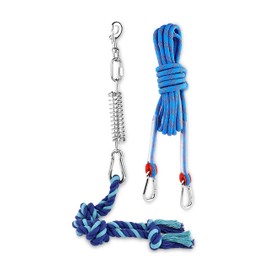 Petbobi Spring Pole Dog Rope Toy with 16ft Durable Rope, Dog Heavy Duty Pull Tether Tug of War, Hanging Bungee Toy for Outdoor Exercise, for Pitbull Medium Large Dog Muscle Builder