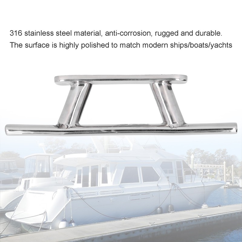 200mm/8in Stainless Steel Mooring Cleat Elliptical Tube Type Dock Deck
