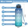 JAPORIA Borraccia 1.5L con Cannuccia, Marcatori Temporali, Senza BPA, a