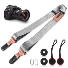 ueslwser Camera Strap, Climbing Rope, Adjustable Camera Shoulder Strap with Quick Release System, Camera Strap, Camera Strap for SLR DSLR Digital or Mirrorless Camera, 140 cm (Grey), gray, 140