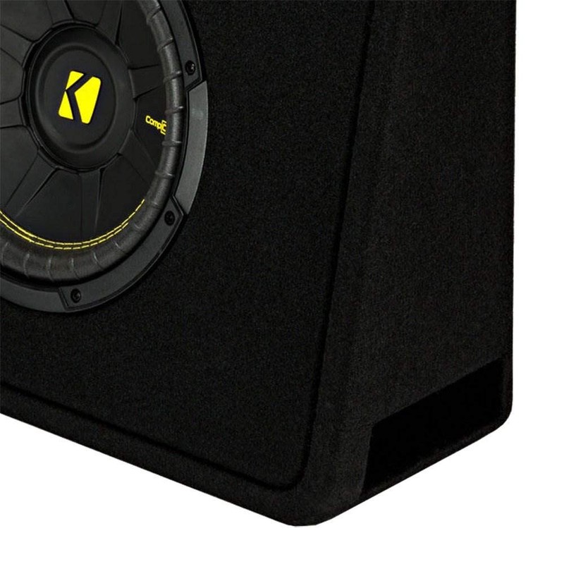 Kicker 10-Inch CompC 2-Ohm Loaded Shallow Subwoofer Box Enclosure (Open