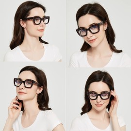 DUMOK 3 Pack Oversized Cat Eye Reading Glasses for Women Style Blue Light Readers LHJ205N-1.00