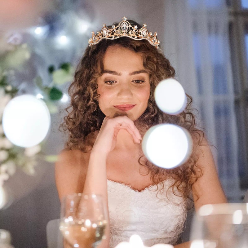 Dokpav Reina Corona Cristales Princesa Tiara Para Novia, Cumpleaños