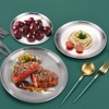 12 Pack Stainless Steel Plates, Reusable Brushed Metal Dinner Plates,
