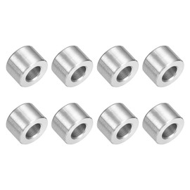 uxcell 8Pcs 304 Stainless Steel Spacer 1/2" OD x 1/4" ID x 3/8" Length(12x6x9mm) Screw Standoff Bushing Plain Finish Unthreaded Round Metal Spacer for M3 Screws Bolts and Rods, Silver