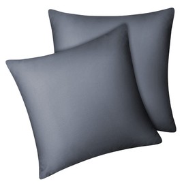 Fittia Lyocell Bamboo Cushion Cover Bamboo Fibre Pillowcase Silky Soft Cooling Breathable with Concealed Zip Grey 40 x 40 cm Set of 2