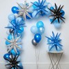 Iridescent Star Balloons,9Pcs Iridescent Explosion Star Foil Balloons,22Inch Spike Cone