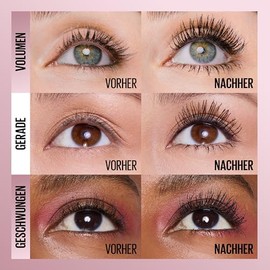Maybelline New York Sky Tubes Mascara, Tubing Mascara for Extreme Length & Gentle Removal with Warm Water, Formula with Shea Butter & Castor Oil for Nourished Eyelashes, Black, 7.2 ml