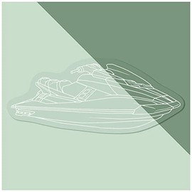 Small 100mm 'Jet Ski' Clear Static Window Cling Sticker/Decal (White) (WC00063295)