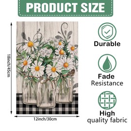 YBTLhome Daisy Flower Vase Spring Spring And Summer Garden Flags Double-Sided Print Home Decor, Outside Decor, Yard Decor, Garden Decor, Holiday Decor(No Flagpole) 12 * 18in/30 * 45cm