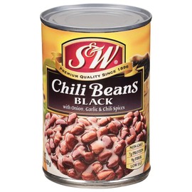 Black Chili Beans with Onion Garlic & Chili Spices 15.5 oz Cans (Pack of 12)