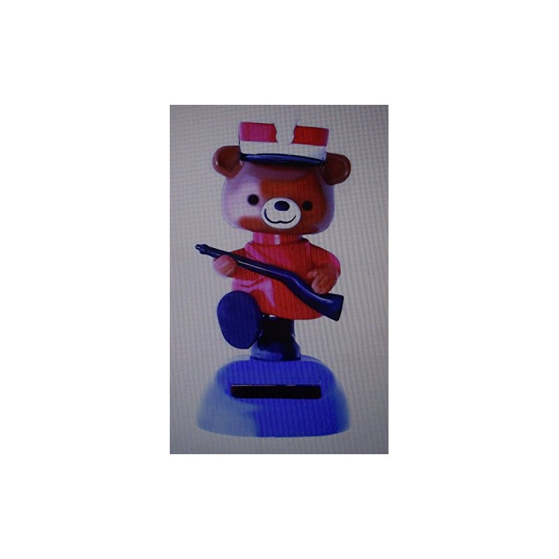 Solar Powered - Dancing Soldier Bear With Gun