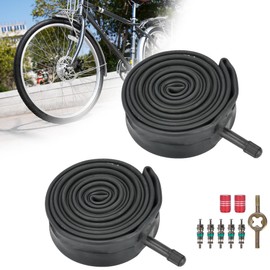 RUTU 26 x 1 3/8 Bike Tubes, 26 x 1.3/8 Inner tube with 35mm Schrader Valve and Installation Accessories - Premium Heavy Butyl Inner Tube - 2 Pack