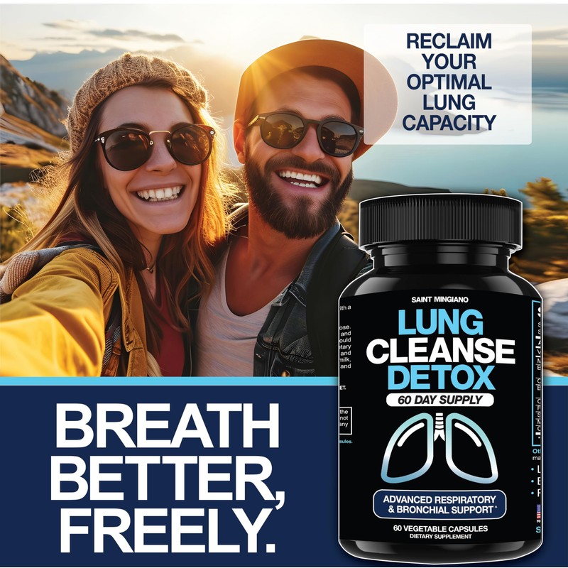 Saint Mingiano Lung Cleanse Detox, 60 Day Cleanse - Supports