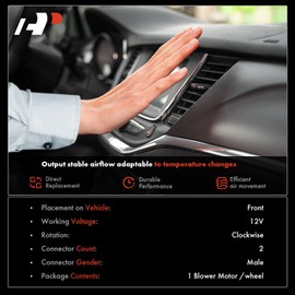 A-Premium HVAC Heater Blower Motor Compatible with Dodge Ram 1500 2500, Honda Accord CR-V Odyssey Pilot, Acura MDX RDX, Chrysler 200 Sebring, Ford Edge, Lincoln MKX, Lexus GX470, Jeep Wrangler